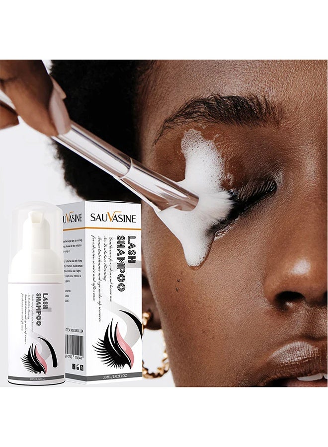 SAUVASINE Lash Shampoo, Eyelash Extension Cleanser, Lash Extensions Shampoo For Eyelash Care, Calm And Oil Balancing Eyelash Extension Shampoo For Salon And Home Use 30ML - Image 5